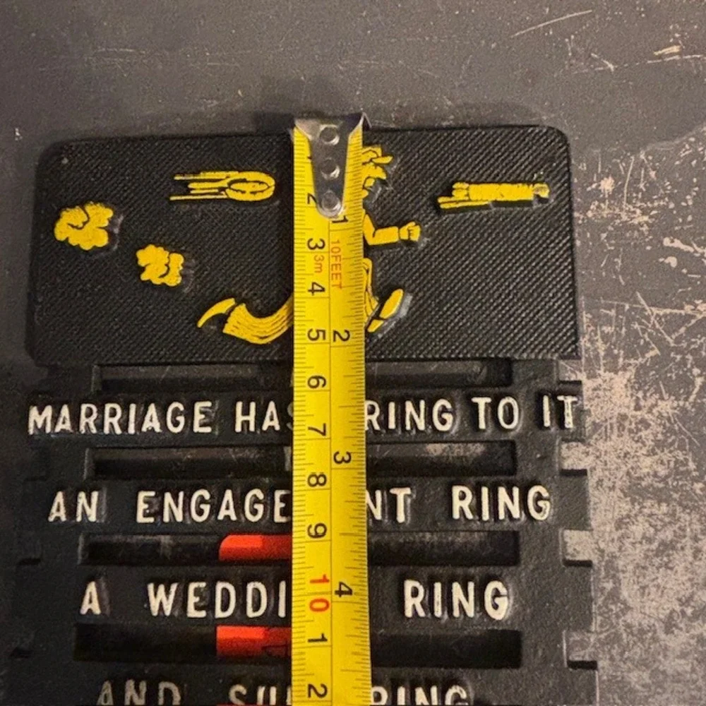 Vintage Cast‎ Iron Marriage Humor Wall Plaque Sign Suffering Trivet Mid Century
